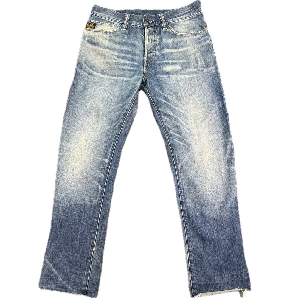 G-Star Raw Yield Loose Jeans Mens 31x30‎ Blue Distressed Button Fly Denim